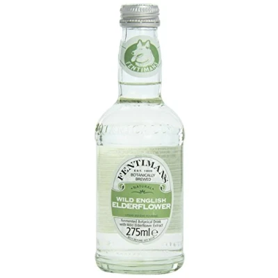 Image of Fentimans Gently Sparkling Elderflower Botanically Brewed Drink Exquisitely Crafted &amp; Refreshing Soft Drinks Gluten Free and Vegan Friendly 12 x 275ml Bottles