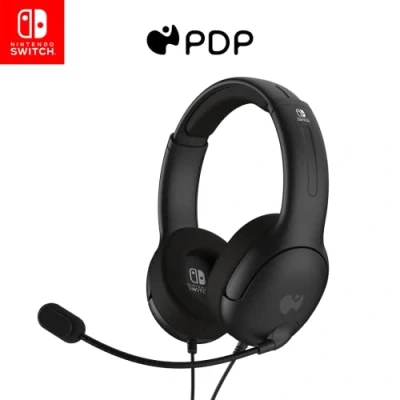 Image of PDP Gaming LVL40 Stereo Headset with Mic for Nintendo Switch PC, iPad, Mac, Laptop Compatible Noise Cancelling Microphone, Lightweight, Soft Comfort On Ear Headphones, 3.5 mm Jack Black