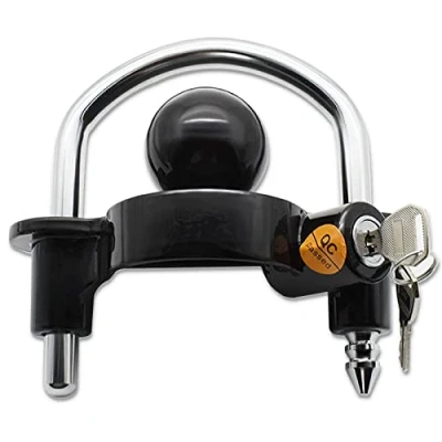 Image of Trailer Lock, Tow Lock Hitch, Anti Theft Safety High Performance Steel, Universal Security Hitch Caravan Protection