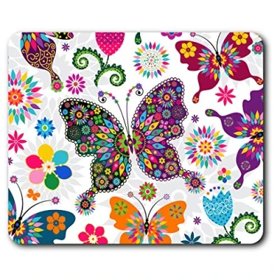 Image of Pretty Floral Butterflies Mouse Mat Pad Computer PC Laptop Gaming Office Home Desk Accessory Gadget 2426