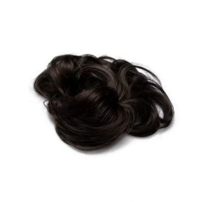 Image of Lullabellz Premium Hair Up Scrunchie Messy Bun, Dark Brown Caramel, 6 Inch Length