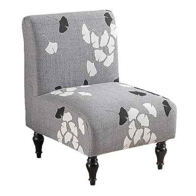 Image of JHLD Stretch Armless Accent Chair Covers, Spandex Slipcovers Printed Soft With Elastic Bottom Non Slip Armchair Covers For Living Room I 1 Piece
