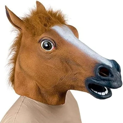 Image of Halloween Mask Horse Head Deluxe Novelty Costume Party Latex Animal