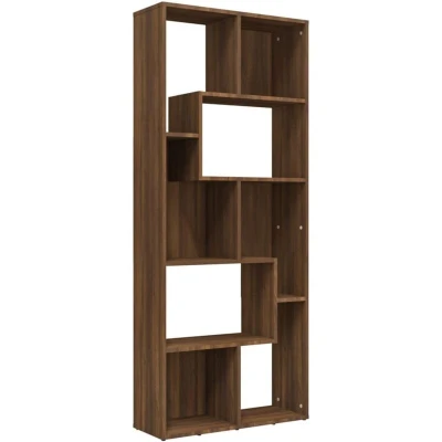 Image of vidaXL Book Cabinet Brown Oak 67x24x161 cm Engineered Wood