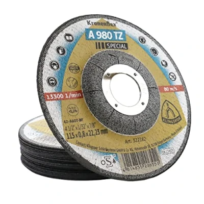 Image of (Pack of 10) Super Thin Klingspor 115 x 0.8mm Stainless Steel Metal Cutting/Slitting Discs (Kronenflex A 980 TZ Special)