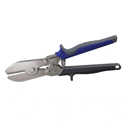Image of Klein Tools 86520 Crimper for Ductwork, Pipe and Sheet Metal Crimps 24 gauge Steel, 28 ,Blue/Gray,5 Blade