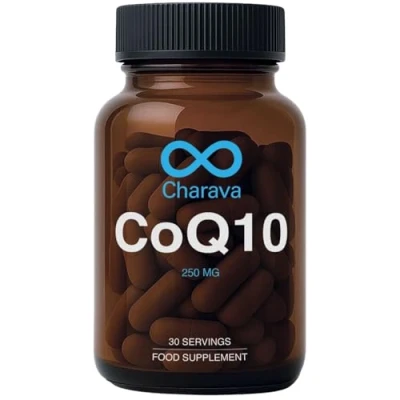 Image of Charava Ubiquinone Coenzyme Q10 250mg CoQ10 Capsules 30 Super Strength Vegetarian Friendly Naturally Fermented High Absorption Longevity Supplements
