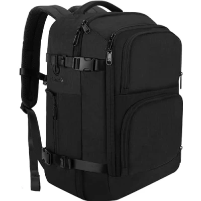 Image of Dinictis 40L Travel Laptop Backpack for Men Women, Fit 17 Inch Notebook, Carry on Flight Approved Suitcase Backpack, Water Resistant Weekender Overnight Daypack Black