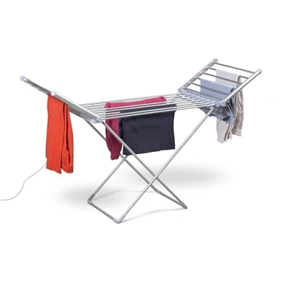 Image of Heated Clothes Airer,Electric Dryer Folding Energy Efficient,50Hz/230W Winged Rack,14m Drying Space Indoor Stable Airer 148x56x92cm