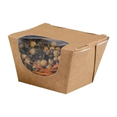 Image of Colpac Zest Compostable Kraft Deep Salad Boxes 900ml/32oz (Pack of 250)