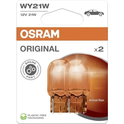 Image of OSRAM ORIGINAL 12V, WY21W, 7504 02B, Glass Wedge Base, Halogen Signal Lamp, Double blister (2 lamps)