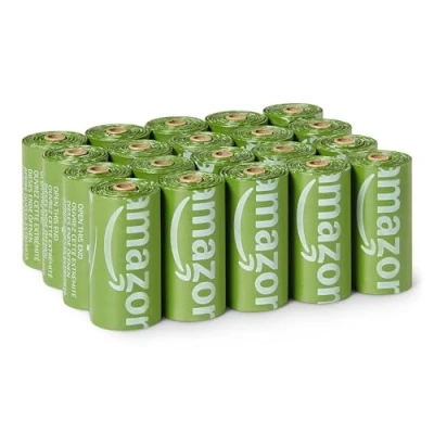 Image of Amazon Basics Recycled Material Dog Poop/Waste Bags without Dispenser, Unscented, 300 (20 Packs of 15 Bags)