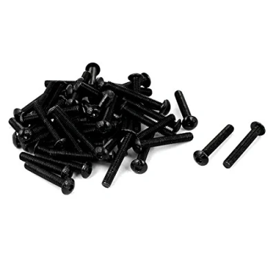 Image of Sourcingmap M3 x 20mm Alloy Steel Hex Socket Button Head Machine Screw Black 50 Pcs