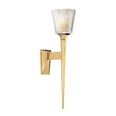 Image of Verity 1 Light Wall Polished Gold Glass Shade, G9