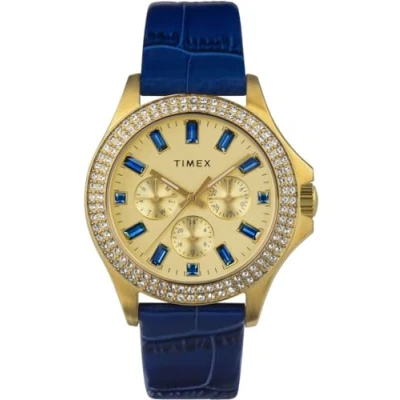 Image of Timex Kaia WoMens Blue Watch TW2W10800 Leather (archived) One Size