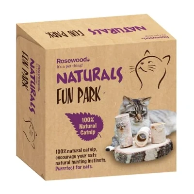 Image of Rosewood Cat Naturals Fun Park with Mini Catnip Balls Interactive Toy, 22 x 15cm, 100% Natural for Play and Exercise