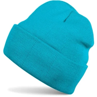 Image of styleBREAKER Unisex Beanie Knitted Hat Solid Color, Fine Knit Double Knitted, Warm Winter 04024029, Colour:Turquoise