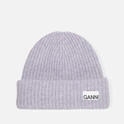 Image of Ganni Structured Ribbed Knit Beanie