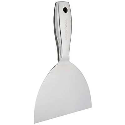 Image of Amazon Basics Stainless Steel Putty Knife, 15.24 cm, with Flexible Blade and Hammer End