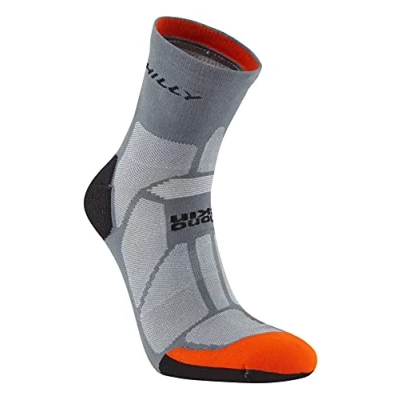 Image of Hilly Socks, Marathon Fresh Anklet Min Cushioning, Granite/Orange S