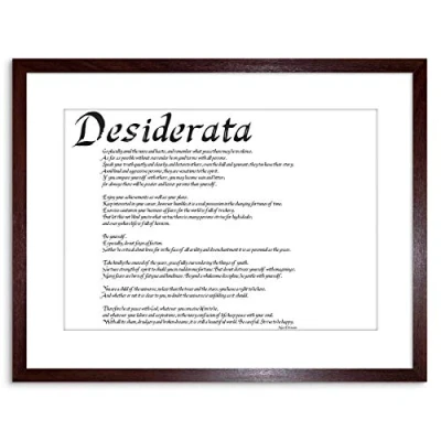 Image of Wee Blue Coo Desiderata Placidly Noise Haste Quote Ehrmann Framed Wall Art Print