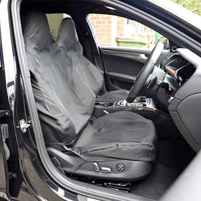 Image of UK Custom Covers SC163BAD6 Tailored Heavy Duty Waterproof Front Seat Sleek Fit (x2) Black To VW Golf GTI MK5 MK6 R32 Recaro