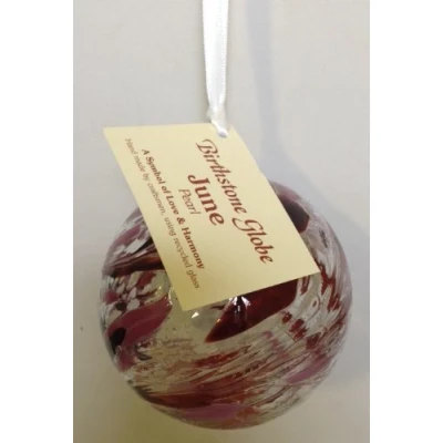 Image of June Birthstone Pearl Hanging Globe 6cm