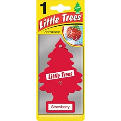 Image of MAGIC TREE &quot;LITTLE TREE&quot; STRAWBERRY FRAGRANCE CAR AIR FRESHENER PACK OF 3