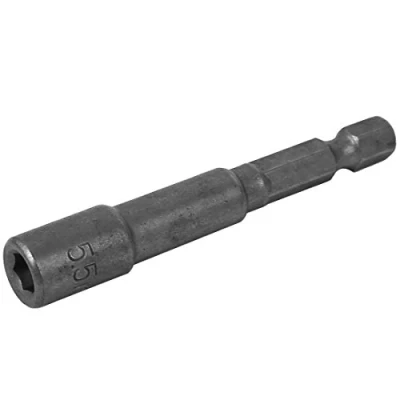Image of sourcing map Hex Shank 5.5mm Metal Magnetic Socket Nut Driver Gray 65mm Length