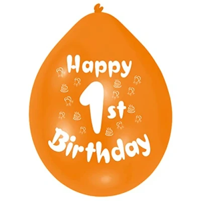 Image of Amscan Int995544 Balloon Pk10 22Cm H 1St Birthday