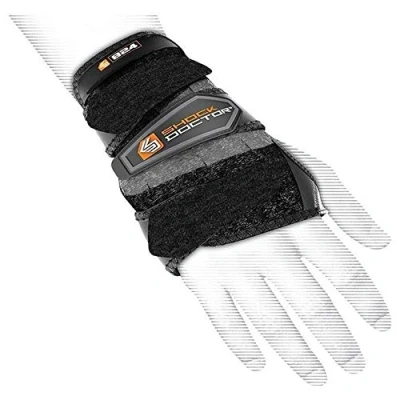 Image of Shock Doctor Wrist 3 Strap Support (Right) Black, Medium