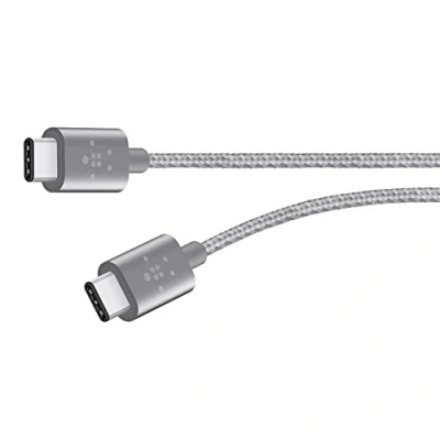 Image of Belkin USB C to Cable, 1.8 m (USB IF Certified, Durable Braided Aluminium Connectors, 480 Mbps, Compatible with MacBook Pro, Google Pixel, Nintendo Switch and More Devices) Grey