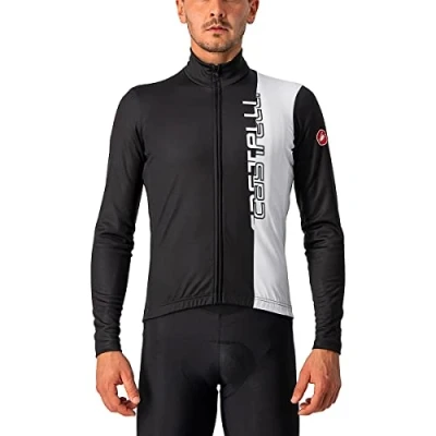 Image of CASTELLI 4521515 085 TRAGUARDO Jersey FZ Sweatshirt Men&#039;s Light Black/White M