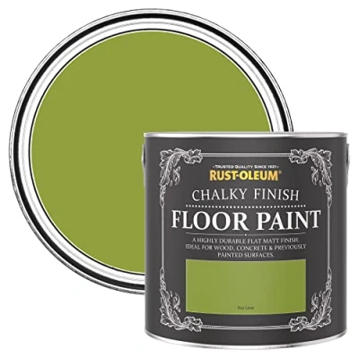 Image of Rust Oleum Green Scratch Resistant Floor Paint in Matt Finish Key Lime 2.5L