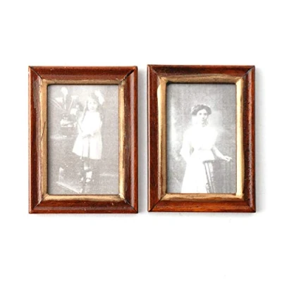 Image of Dolls House 2 Victorian Pictures Paintings in Wooden Frames Miniature Accessory