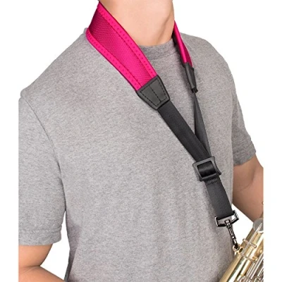 Image of Protec NLS310MHP 22 inch Less Stress Adjustable Saxophone Neck Strap Hot Pink