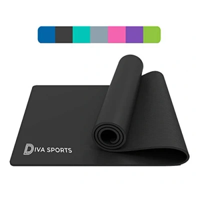 Image of Yoga Mat Extra Thick 15mm Non Slip Pilates Workout Exercise Soft Carry Strap (Black)