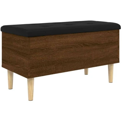 Image of vidaXL Storage Bench Brown Oak 82x42x46 cm Engineered Wood