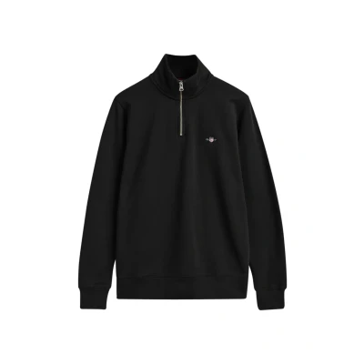 Image of GANT Shield HALF ZIP Sweatshirt, Men&#039;s, Size: 3XL, Black