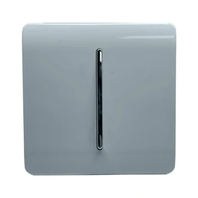 Image of Trendi Switch Fan Isolator 10A Triple Pole Chrome Rocker in Cool Grey