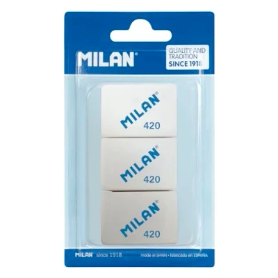 Image of A.C. Milan Blíster 3 gomas de miga pan 420, White