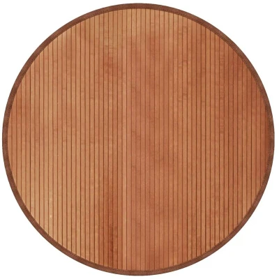 Image of vidaXL Rug Round Brown100 cm Bamboo