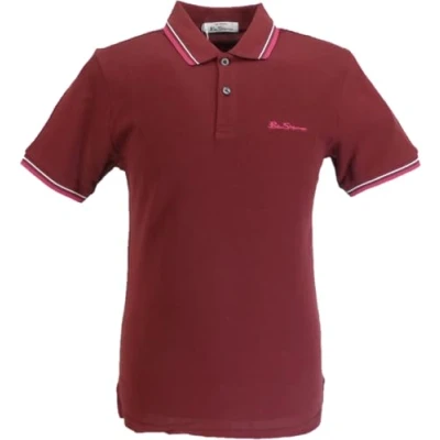 Image of Ben Sherman Men&#039;s Signature Polo Shirt (UK, Alpha, L, Regular, Wine)