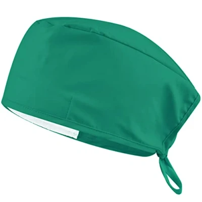 Image of B well OP Hood Fabric Surgical Caps Nurse Accessories for Doctors, Nurses, Dentists, Pharmacists, Veterinarians, Medical Personnel, dark green, One size