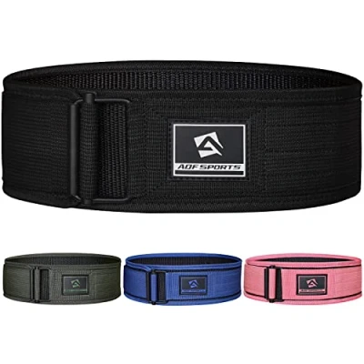 Image of AQF Weight Lifting Belt 4 Auto Lock Nylon Gym for Functional Training Bodybuilding Powerlifting Deadlift Squat and Weightlifting workout Support Men Women (XL, Black)