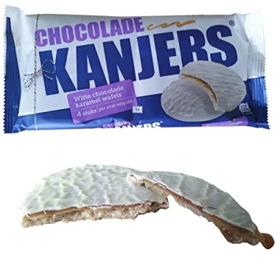 Image of Kanjers Dutch White Chocolate Stroopwafels Caramel Cookies 180G