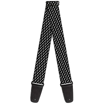 Image of Buckle Down GS W30454 &quot;Dog Bone Black/White&quot; Guitar Strap