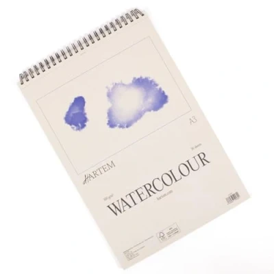 Image of Hartem Watercolor Pad of 30 Sheets Ring Binding Weight 300 g/m2 Size A3 (29.7 x 42 cm)