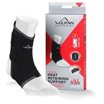 Image of VULKAN Classic Right Ankle Brace, Small, Support for Rolled Ankles, Sprains, and Strains, Compression Sleeve Athletes Exercising, Stabiliser Achilles Injuries Plantar Fasciitis