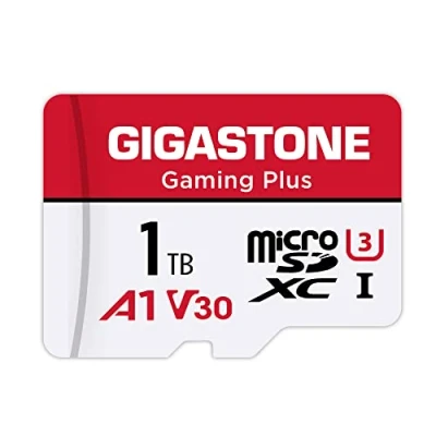 Image of GIGASTONE 1TB Micro SD Card, Gaming Plus, Up to 150/120 MB/s, MicroSDXC Memory Card for Nintendo Switch, SteamDeck, 4K UHD Video, UHS I A1 V30 U3 C10 with Adapter